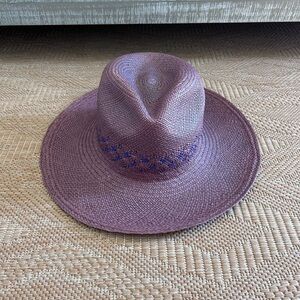 NWT Freya Hibiscus Straw Hat Indigo/Blue